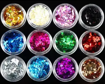 

HOT 1/2/3 MM Holographic Glitter Mix Holo Dots Chunky Nail Art Glitter Purple Blue Gold Red 12 Piece Set Thin Glitter Dots
