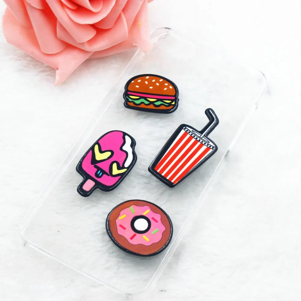 

10pcs/lot DIY planar resin foods bread donuts drink kawaii resin cabochons accessories