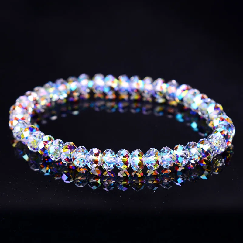 

STENYA Stretch Bracelet Bangle Elastic Czech Faceted Crystal Football Beads Quartz Stone Expandable Cord Rope Pulseras Jewelry