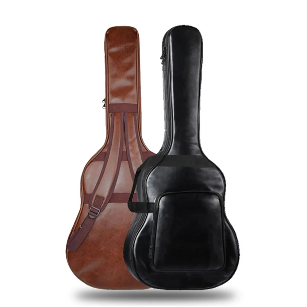 Водонепроницаемый чехол для гитары из искусственной кожи для начинающих Классическая акустическая утолщенная Губка Мягкий Чехол для гитары 40 41 дюймов Рюкзак для гитары