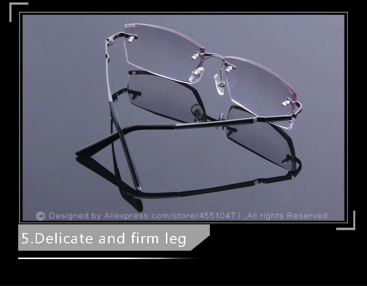 Алмазные очки для чтения без оправы, мужские очки для дальнозоркости, высокие прозрачные градиентные серые линзы, износостойкие очки для дальнозорких глаз