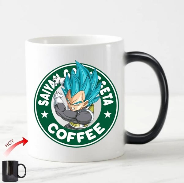 

Novelty Dragon Ball Magic Mug Dragon Ball Z Coffee Mug Vegeta Super Saiyan God Novelty Ceramic Anime Cup Color Change Kid Gifts