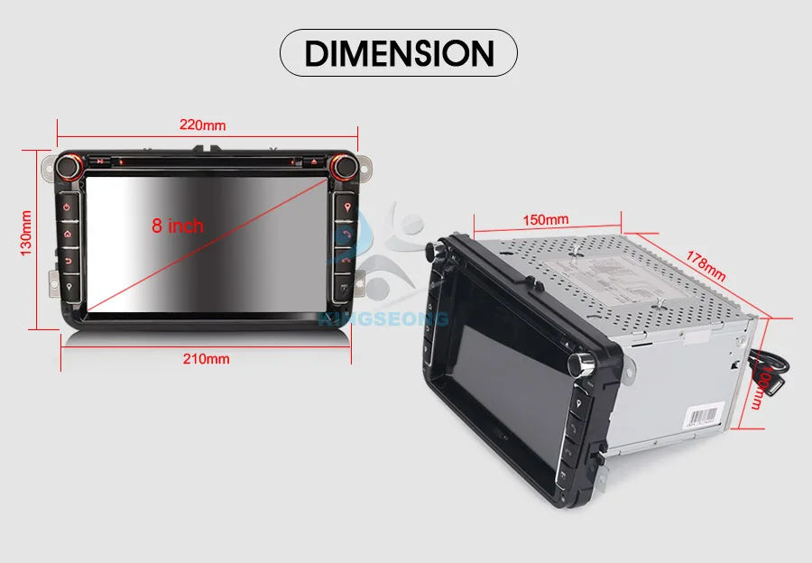 Top 8" Android 8.1 Autoradio Sat Nav DAB+ DVD Radio GPS OBD Car Multimedia Player for VW Passat Golf Polo V 6R Scirocco Skoda Seat 20