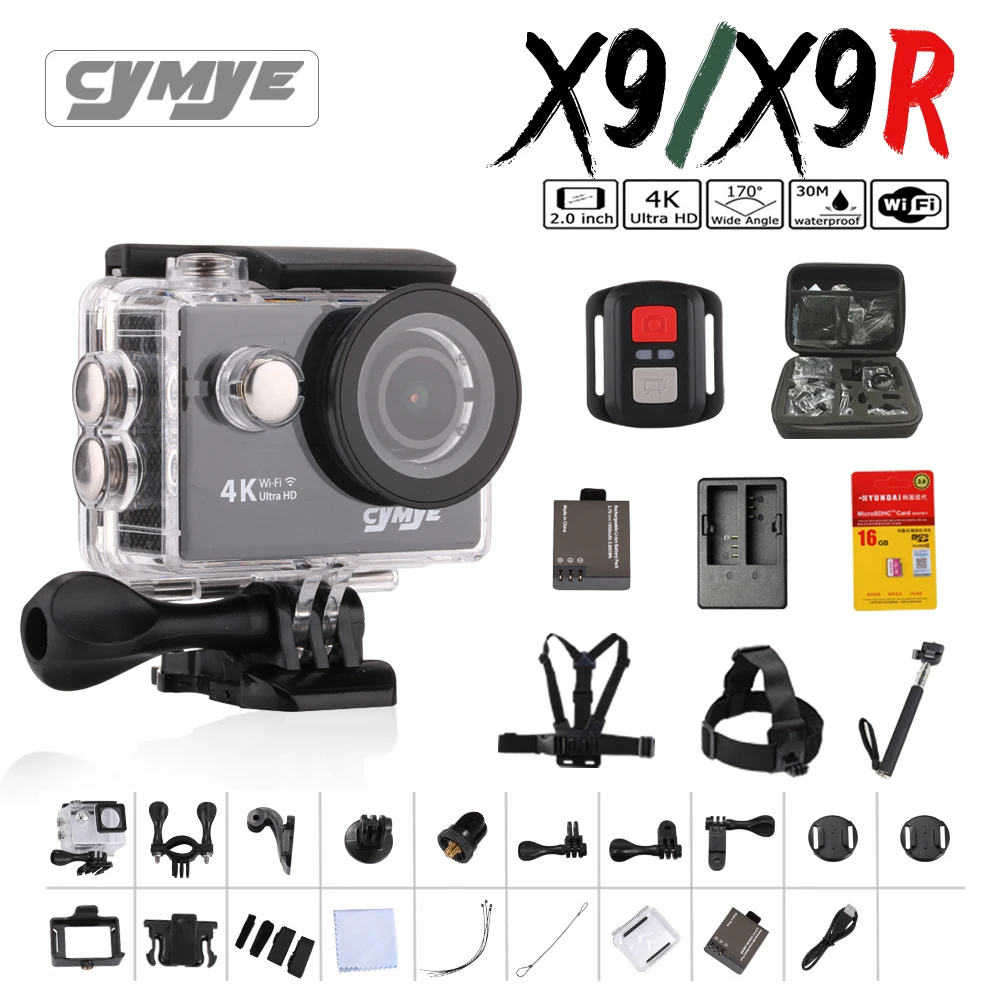Prix pour Cymye d'action caméra X9 et X9R (OEM par Eken H9) à distance Ultra HD 4 K WiFi 1080 P 60fps 2.0 LCD 170D sports go caméra pro étanche Prix pour Cymye d'action caméra X9 et X9R (OEM par Eken H9) à distance Ultra HD 4 K WiFi 1080 P 60fps 2.0 LCD 170D sports go caméra pro étanche