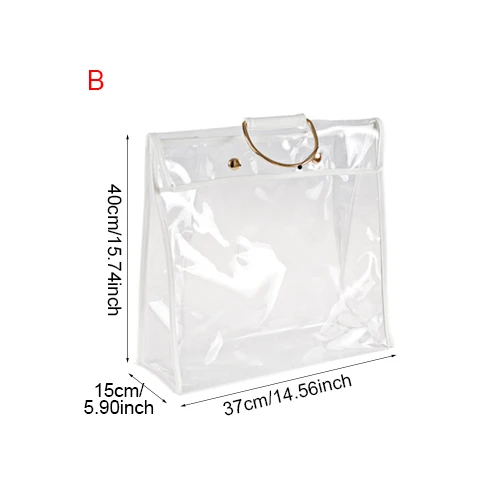 Прозрачная водонепроницаемая сумка, Пылезащитная сумка, косметичка, органайзер для макияжа, женская пляжная сумка, несессеры, аксессуары - Цвет: B