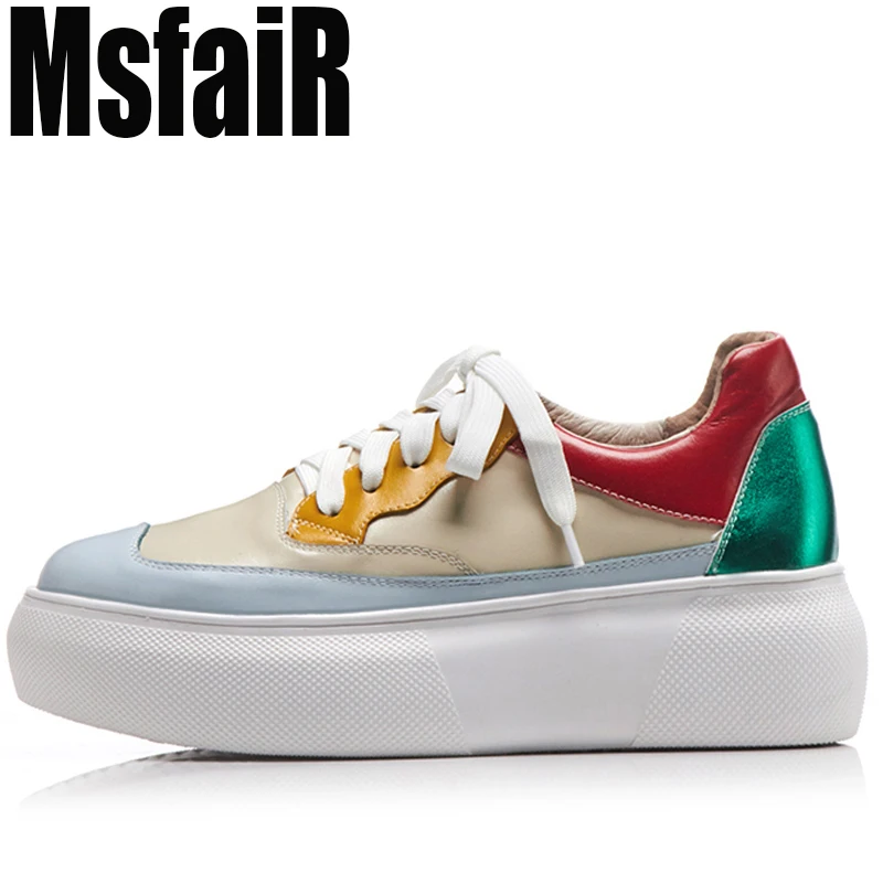 

MSFSIR 2019 Genuine Leather Women's Running Shoes Outdoor Athletic Run Women Sport Shoes Woman Brand Walking Sneakers For Ladies