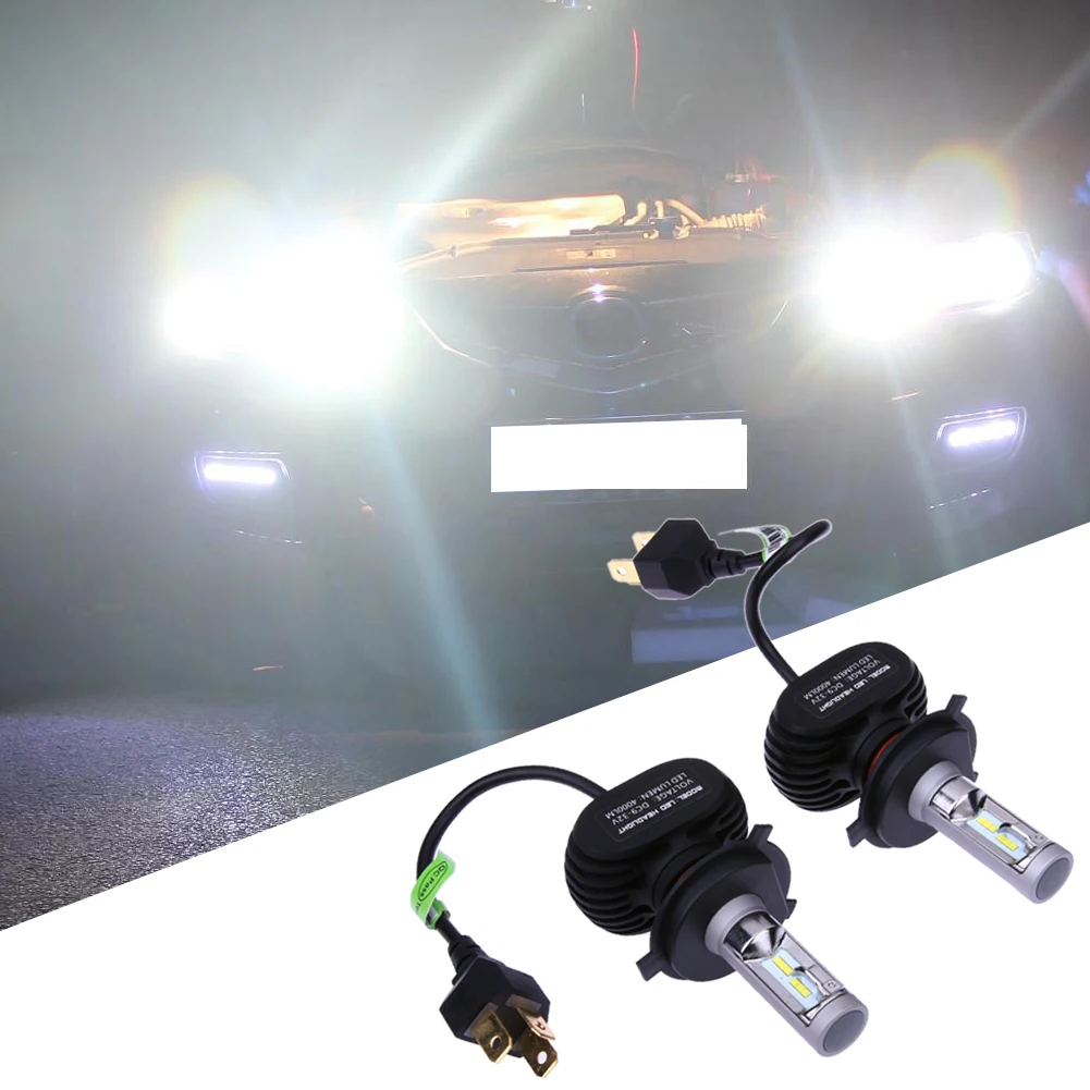 2 шт Автомобильный светодиодный фары авто спереди головной светильник лампочка H4 50 Вт белый авто-стайлинг автомобилей светодиодный налобный фонарь светильник светодиод светильник Инж