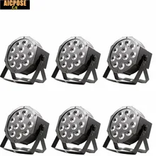 6 шт. 12*12 Вт светодиодные лампы 12x12 Вт светодиодные лампы RGBW 4в1 плоские светодиодные лампы dmx512 для дискотеки профессиональное оборудование для сцены dj