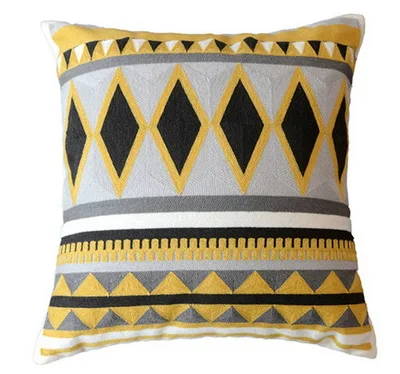Junwell диванные подушки, 18x18 дюймов, хлопок, полная вышивка, геометрические круги, декоративные подушки - Цвет: Pattern A