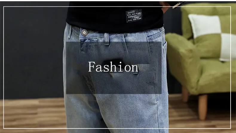 Высокая уличная мода, мужские джинсы для бега, синий цвет, высокое качество, свободные брюки карго, шаровары, хип-хоп джинсы для мужчин