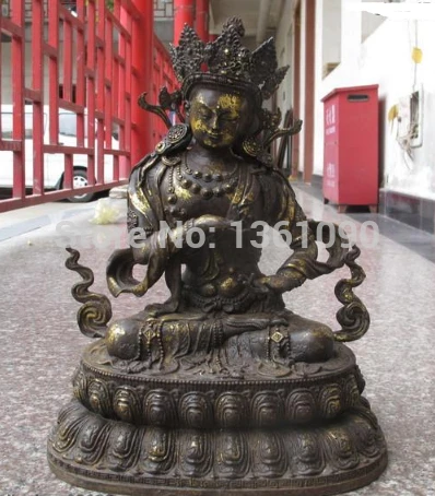 

xd 001311 Tibet Buddhism Classic Bronze Vajrasattva Guan Yin Bodhisattva Buddha Statue