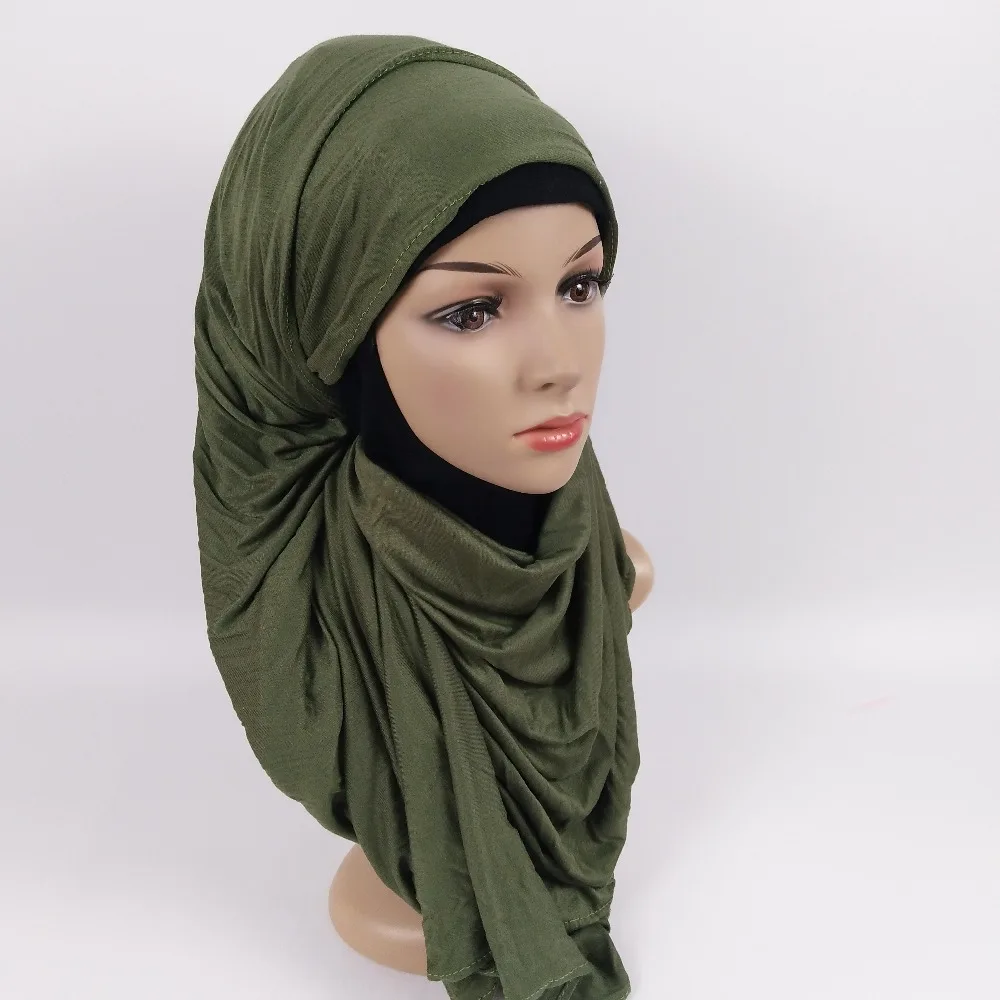 Z1 высокое качество хлопок трикотажная шаль Хиджаб длинные шары шарф Женщины wrap оголовье 180*80 см 10 шт./лот