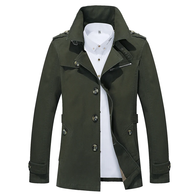 

Men's Windbreakers Casual Trench Slim Fit Brand Overcoat Business Coat Fashion Five Colors Spring and Autumn PLus Size Gent Life