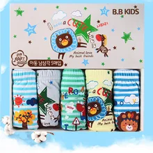 5 шт./партия, детское нижнее белье для мальчиков От 2 до 14 лет мягкие хлопковые удобные цветные детские трусы-боксеры для мальчиков нижнее белье с животными для подростков