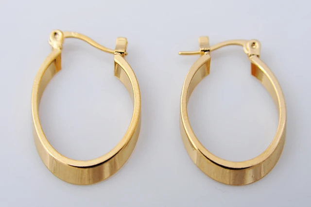 Fashion Earring 38mm 18k Yellow White Solid Gold Filled Plated Hoop Fashion Earring 38mm 18k Yellow White Solid Gold Filled Plated Hoop Earrings High Quality Jewelry For