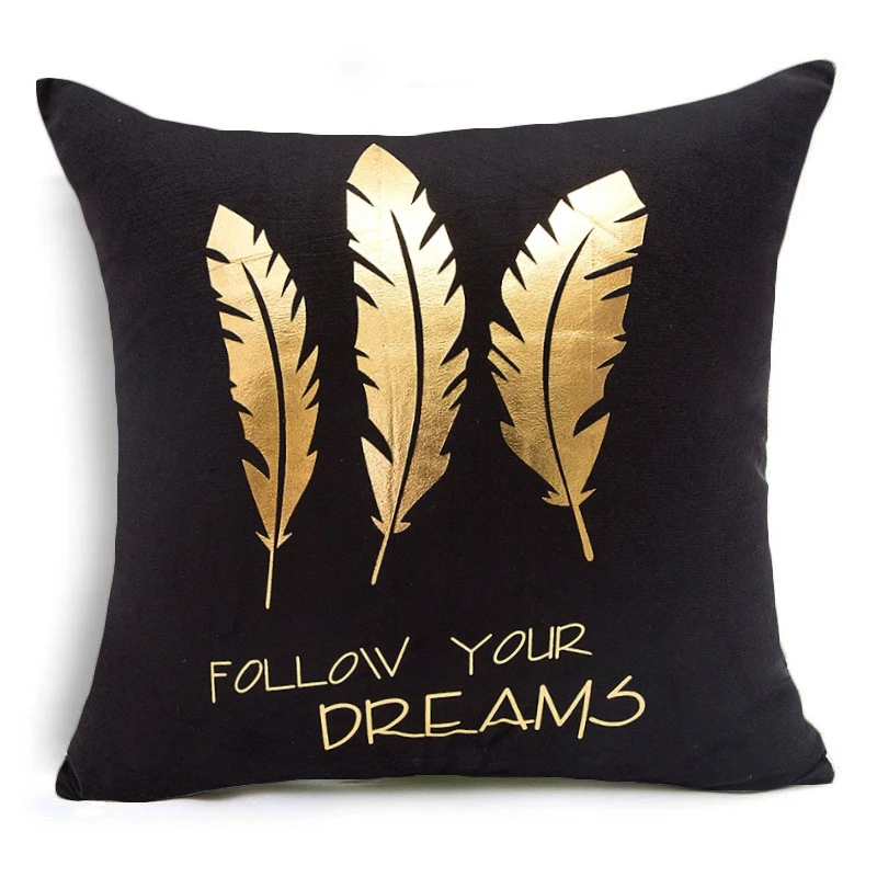 printed pillow cases Nordic Cotton Polyester Feather Printed Meaningful Words Home Decorative Pillow Cover