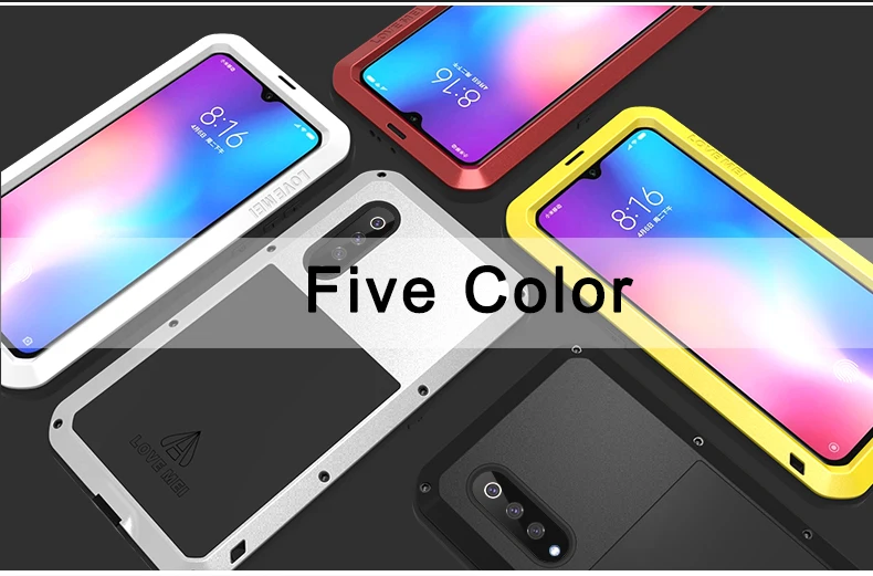 Металлический противоударный чехол Gorilla glass для Xiaomi mi 9 mi 9 LOVE MEI Life водонепроницаемый полный защитный чехол для Xio mi 9 чехол для телефона