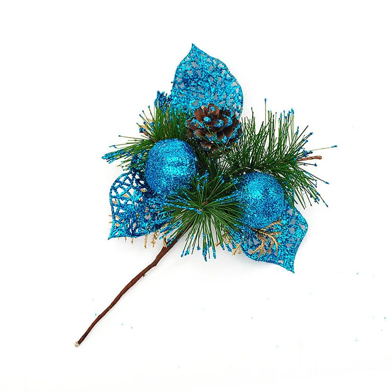 23CM-Christmas-Tree-Glitter-Gold-Sliver-Pine-Needles&-Cones-Mixed-Cuttings-Hanging-Xmas-Party-Ornament-Decorations-MR0126 (3)