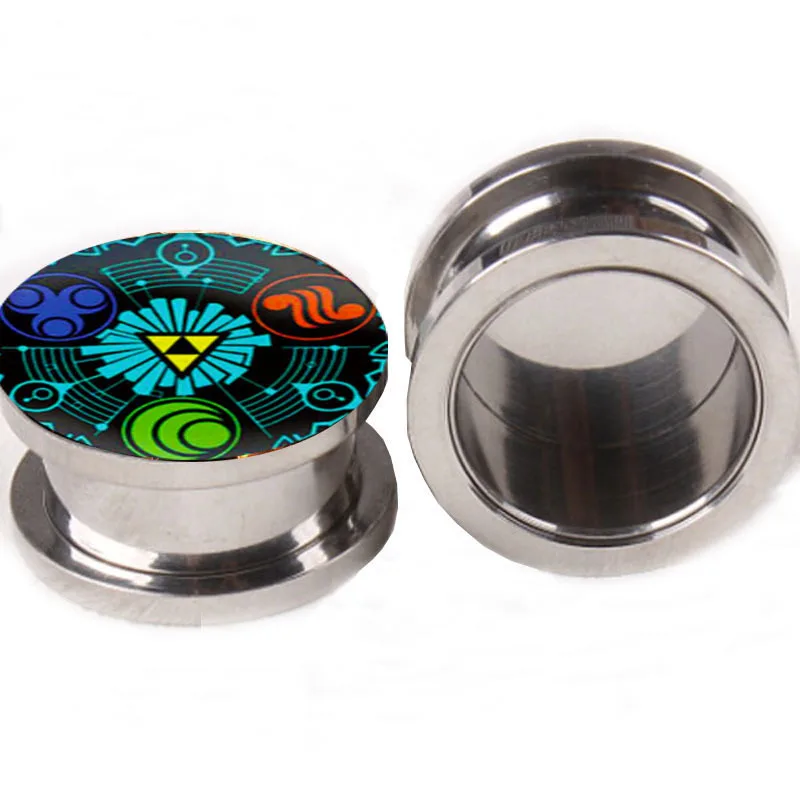 Legend Of Zelda Logo Ear Gauge Plugs And Tunnels 5 16mm Flesh Tunnel Legend Of Zelda Logo Ear Gauge Plugs And Tunnels 5 16mm Flesh Tunnel Piercing Expander Fake Plug Earrings In Body Jewelry From