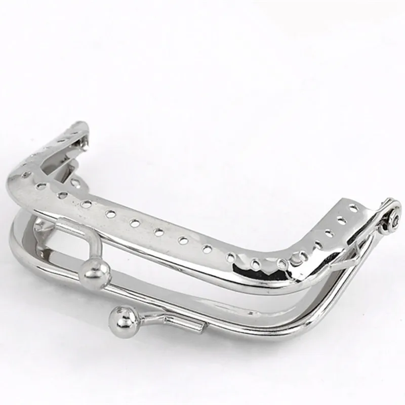 

10Pcs Silver Tone Coin Purse Bag Rectangle Frame Kiss Clasps Clutch Handbag Handle 6.8x5.2cm