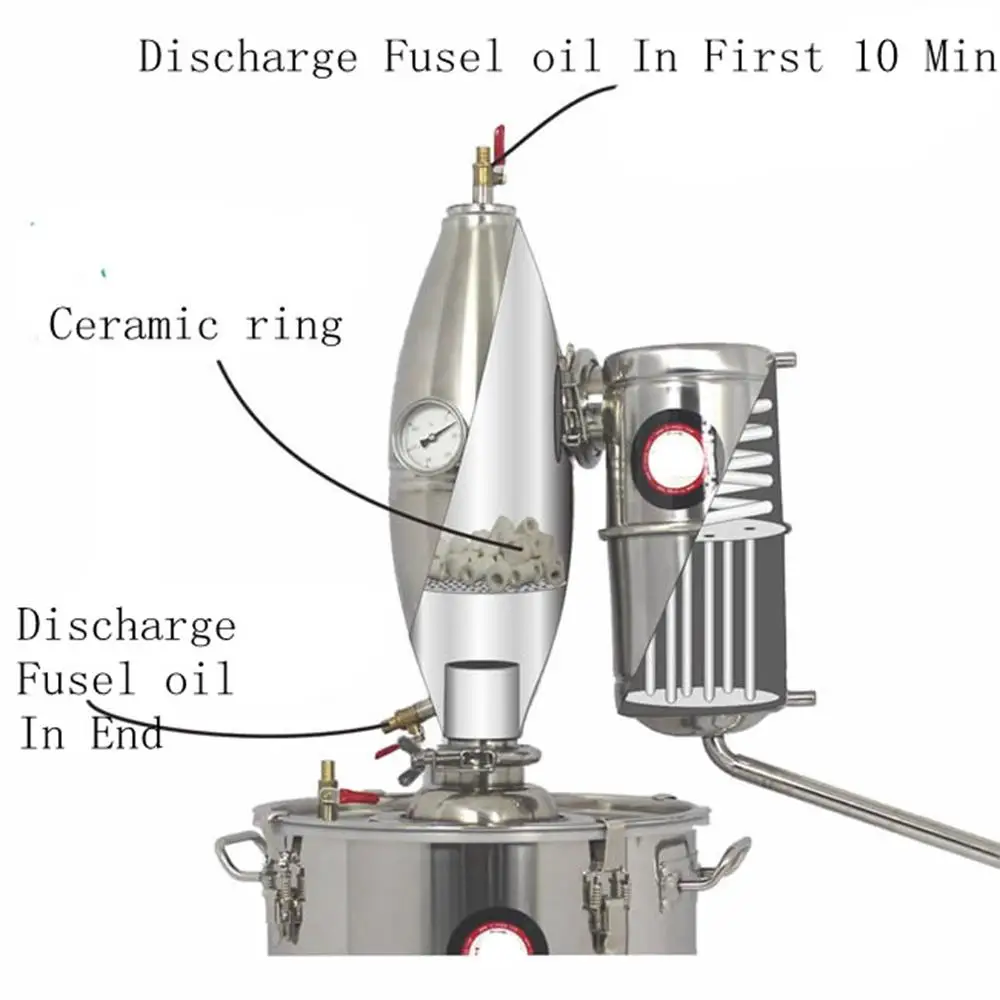 18L АЛКОГОЛЬ нержавеющей дистиллятор набор для домашнего изготовления напитков очистки вина котел
