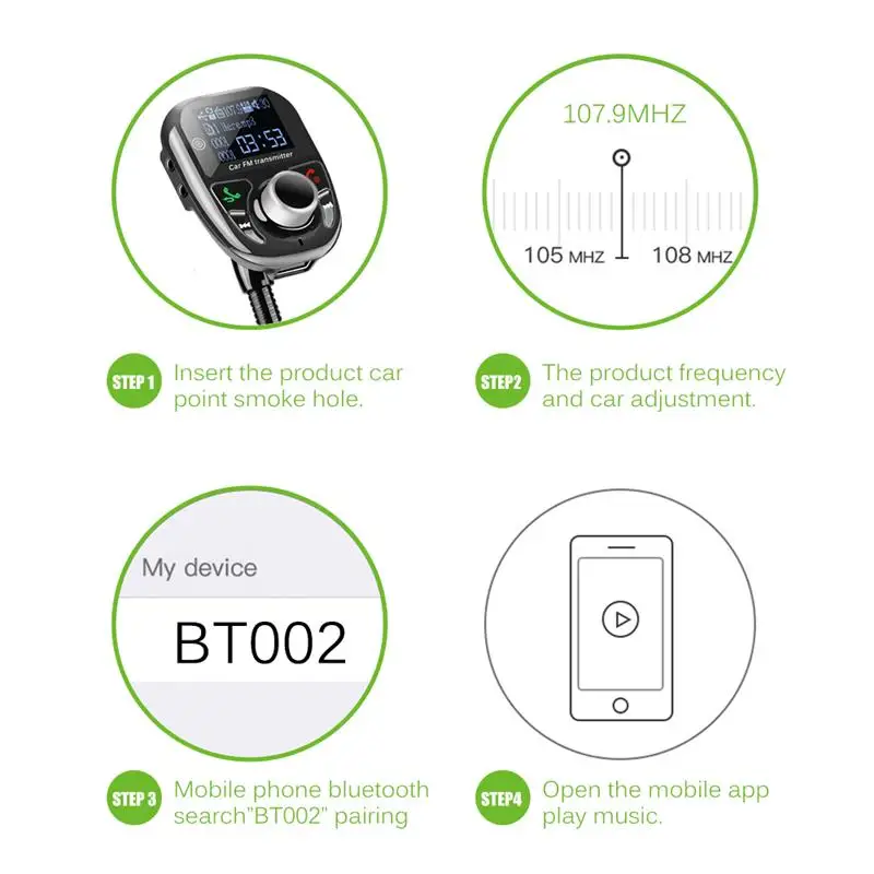 Автомобиль Bluetooth MP3 плеер fm-передатчик комплект Поддержка два мобильный телефон, чтобы подключить одновременно модулятор Hands-free