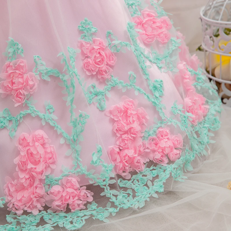 Сказочное платье с лепестками цветов для маленьких девочек на свадьбу наряд для дня рождения на 1 год Детские платья-пачки для девочек, одежда Вечерние платья для малышей, Vestidos, Размер 2T
