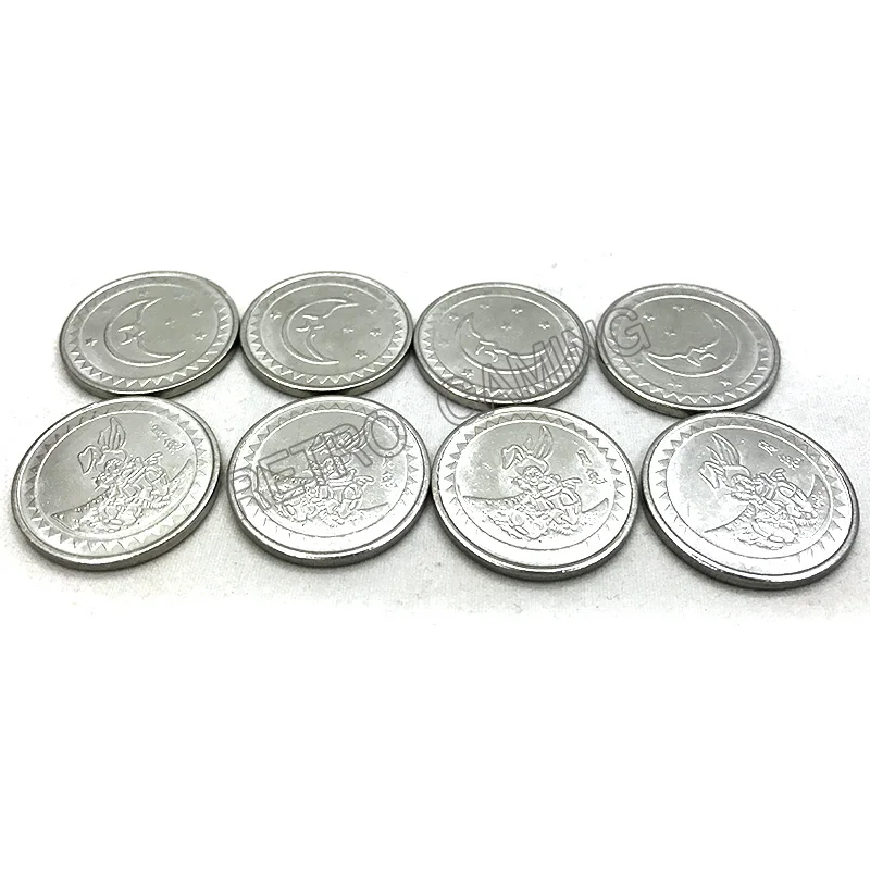

500pcs Stainless steel coin tokens 25mm*1.85mm Crown logo token arcade game currency