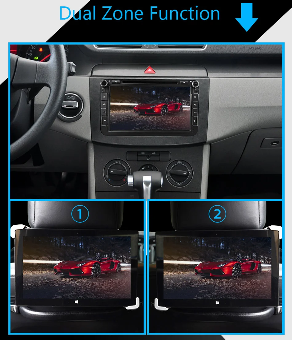 Sale Eunavi Android 8.0 Octa Core 4GB RAM Car DVD for VW Passat CC Polo GOLF 5 6 Touran EOS T5 Sharan Jetta Tiguan GPS Radio Seat A 16