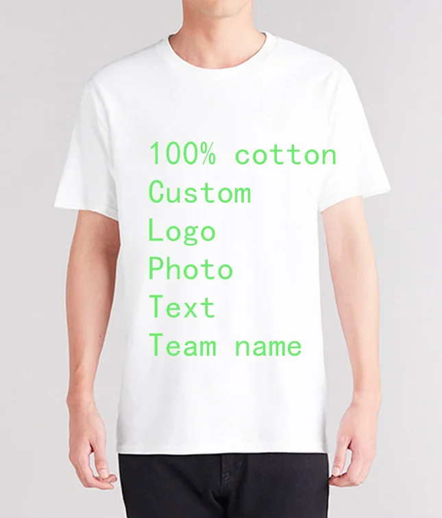 

EU Size 100% Cotton Custom T Shirt Make Your Design Logo Text Photos Summer Tops Tee Paper Shirt for Men
