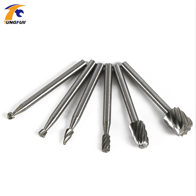 Buy 6pcs Dremel Rotary Tools HSS Wood Milling Burrs