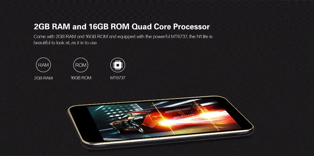 Nubia N1 Lite NX597J 5.5inch HD Mobile Phone MT6737 Quad Core 2GB RAM 16GB ROM 4G FDD LTE 13MP 3000mAh Android 6.0 Fingerprint