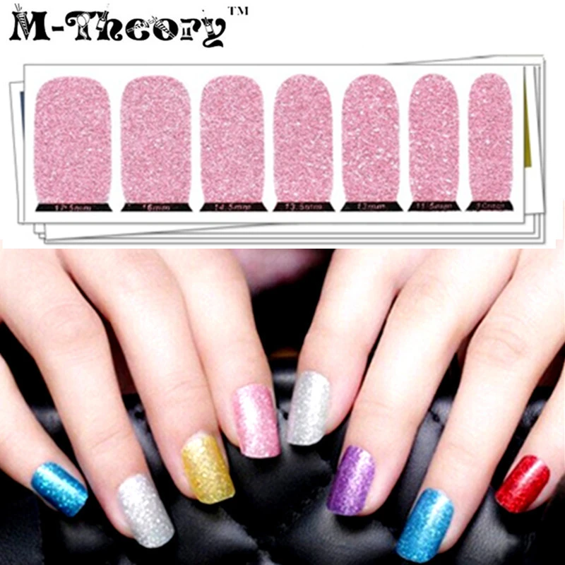 

NEW Fashion Glitter Nail Stickers Adhesive Nails Wraps Waterproof Durable 1-2 Weeks