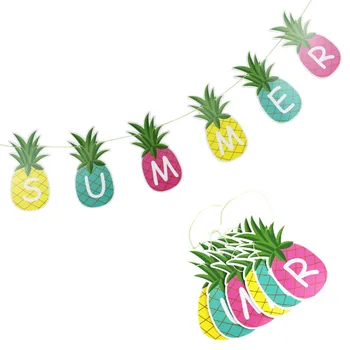 Tropische Party Hawaiian Party Decoratie Opknoping Gelukkig Zomer Ananas Garland Voor Fruit Strand Zwembad Verjaardag Party Decor