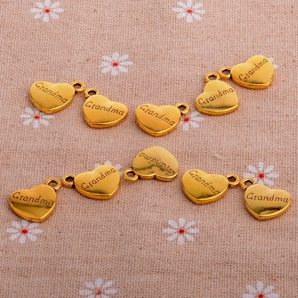 10 шт. серебристые золотые подвески в форме сердца для женщин, ювелирные изделия, аксессуары для рукоделия