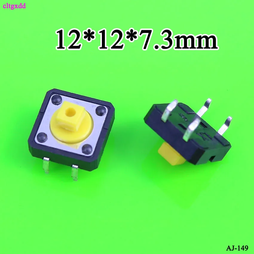 

cltgxdd 12x12x7.3 mm Tactile Switches Yellow Square Push Button Tact Switch 12*12*7.3 mm 4p SMT Vertical Micro switch