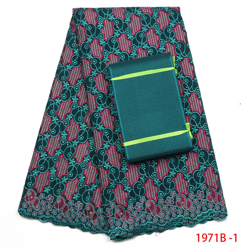 

African Lace fabric Swiss cotton voile lace matching Stones Aso Oke Gele Headtie Nigerian Embroidered Cotton Fabric APW1971B-1