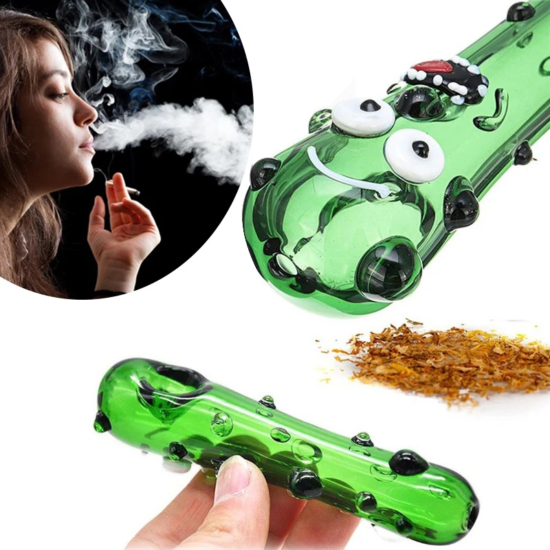 

1PC Cute Herb Tobacco Pipe Unique Glass Smoking Pipes Cigarette Holder Filter for Men Universal Smoke Accessories HA