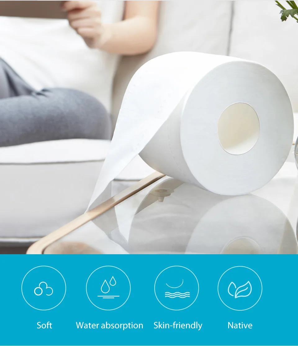 Xiaomi Wuro Xiujia Four layers thickening Toilet Paper Home Bath Living Room Toilet Papers Tissue Roll Family Daily Use (11)