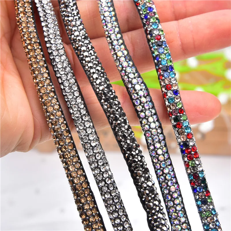 

5PCS Hotfix Crystal AB sparking Rhinestones Chain Trim 40cm Bridal Applique Strass Crystals Mesh Banding iron on For diy HAIR
