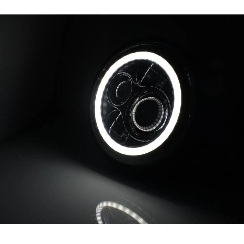 2 кг вес алюминиевая фара светодиодный " Круглый проектор Ангел глаз HID Hi/Lo светодиодный головной фонарь для мотоцикла Harley на заказ