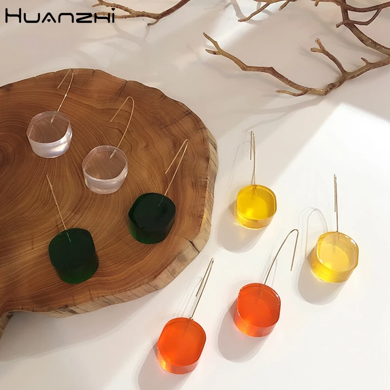 HUANZHI 2019 новые корейские прозрачные геометрические круглые шарики из смолы