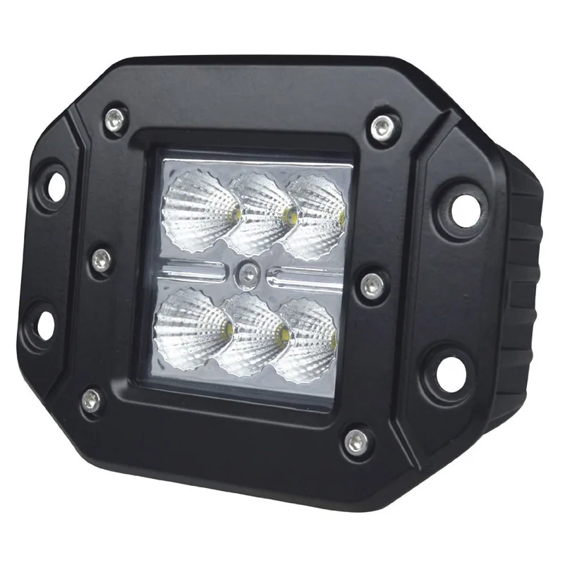 ФОТО 18W IP67 Waterproof LED Work Light Lamp 6 LEDs Fog Headlight for Jeep SUV ATV OffRoad Car DC10-30V Spot Flood