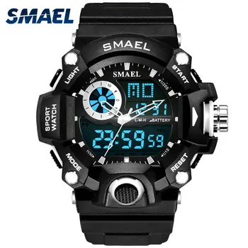 Fashoin Smael-relojes digitales para hombre, Reloj masculino de pulsera, Led, militar, deportivo, Shock, 1385 S