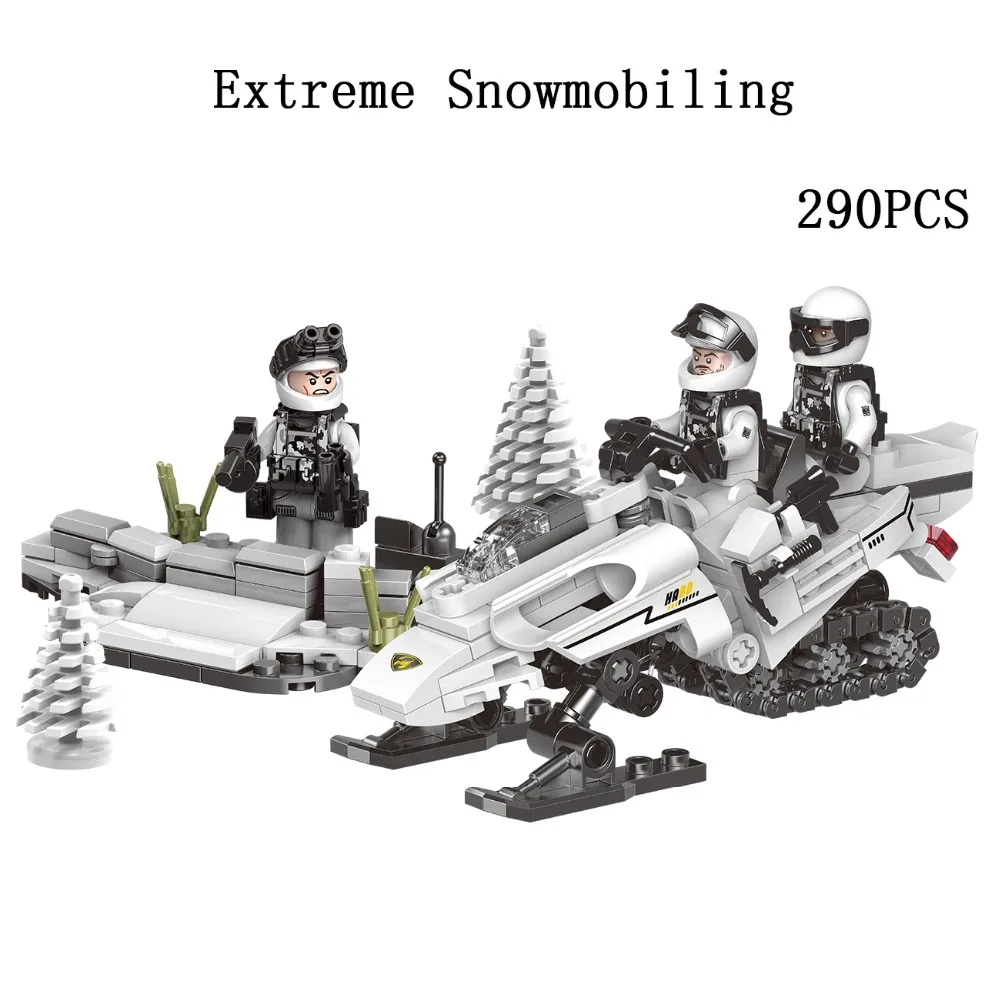 

Legoed city LepinS War series Extreme Snowmobiling battle toy Building Blocks Bricks Toys LegoINGLY Model kits gifts for childre