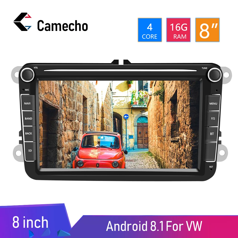 Camecho MP5 мультимедийный плеер Android 8,1 автомагнитолы gps 8 дюймов для сиденья/Skoda/Passat/Golf/Polo Bluetooth Авто радио аудио стерео