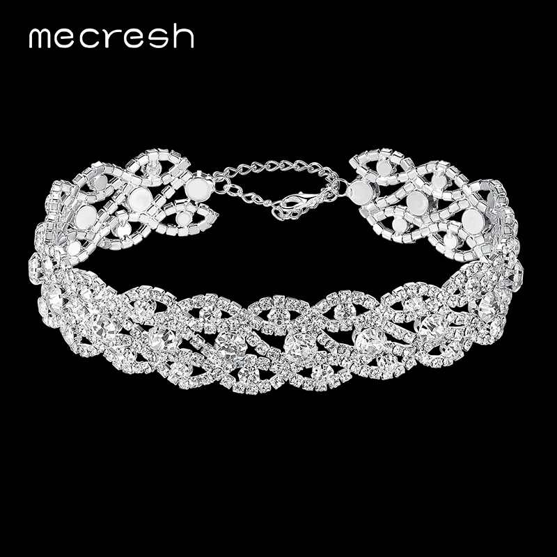Mecresh Rhinestone Choker Necklace for Women Elegant Silver Color Eyes-Shape Chocker Party Wedding Jewelry MXL106 Mecresh Rhinestone Choker Necklace for Women Elegant Silver Color Eyes-Shape Chocker Party Wedding Jewelry MXL106