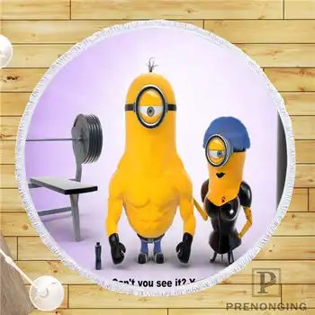 

Custom DIY Customized Microfiber Fabric minion Round Beach Blanket Towel Printed on Demand 150cm #19-01-28-95
