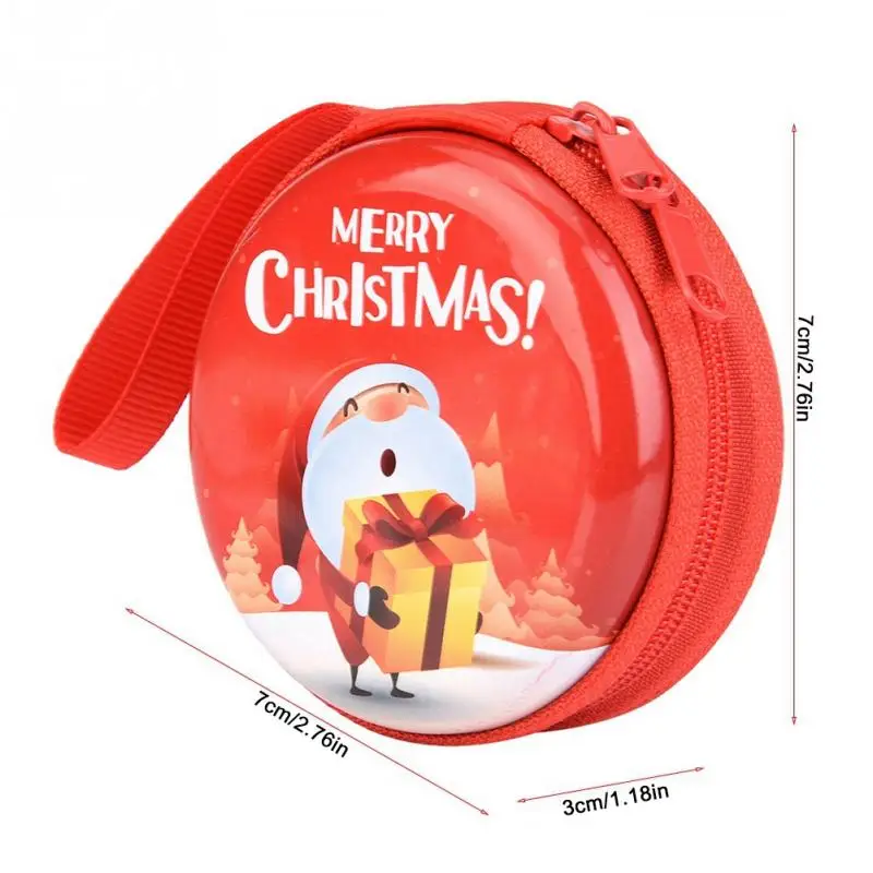 عيد الميلاد لطيف الكرتون محفظة للعملة عيد الميلاد الفتيات مفتاح حالة محفظة الأطفال البسيطة جولة عملة حامل حالة عيد الميلاد سلسلة هدية