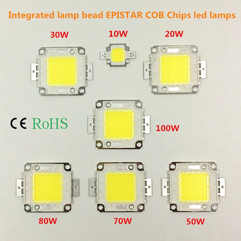 Высокомощный яркий светодиодный чип 10 Вт, 20 Вт, 30 Вт, 50 Вт, 70 Вт, 100 Вт, холодный теплый белый прожектор, светильник, точечный светильник, чипы COB 22* 44mil SMD